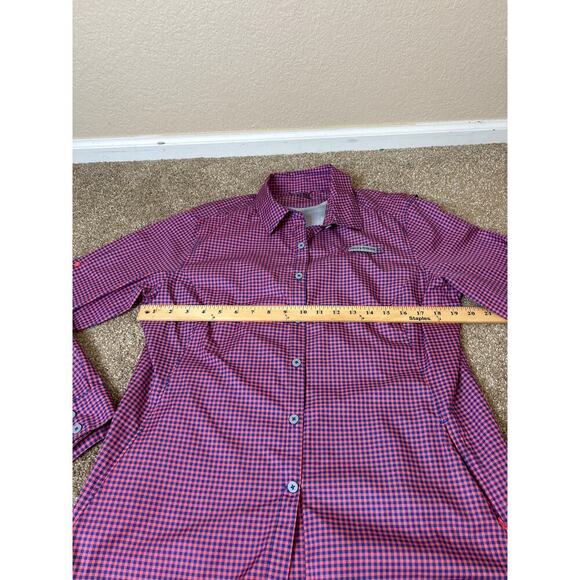 Field & Stream women's button up Nylon vented button up red/blue Nylon SZ XL - Picture 10 of 12